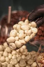 Fresa con chocolate blanco